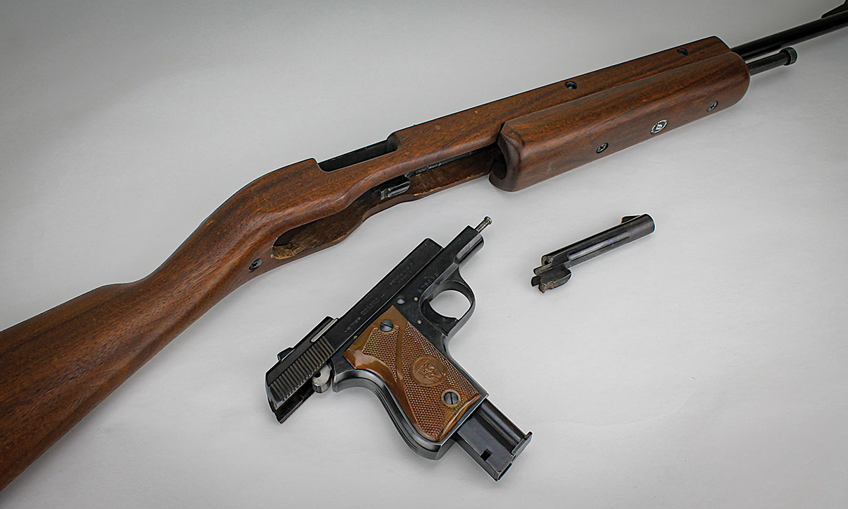 Lock the slide back, remove the barrel and insert the Unique pistol into the FI Combo barrel/stock assembly. It’s that easy.